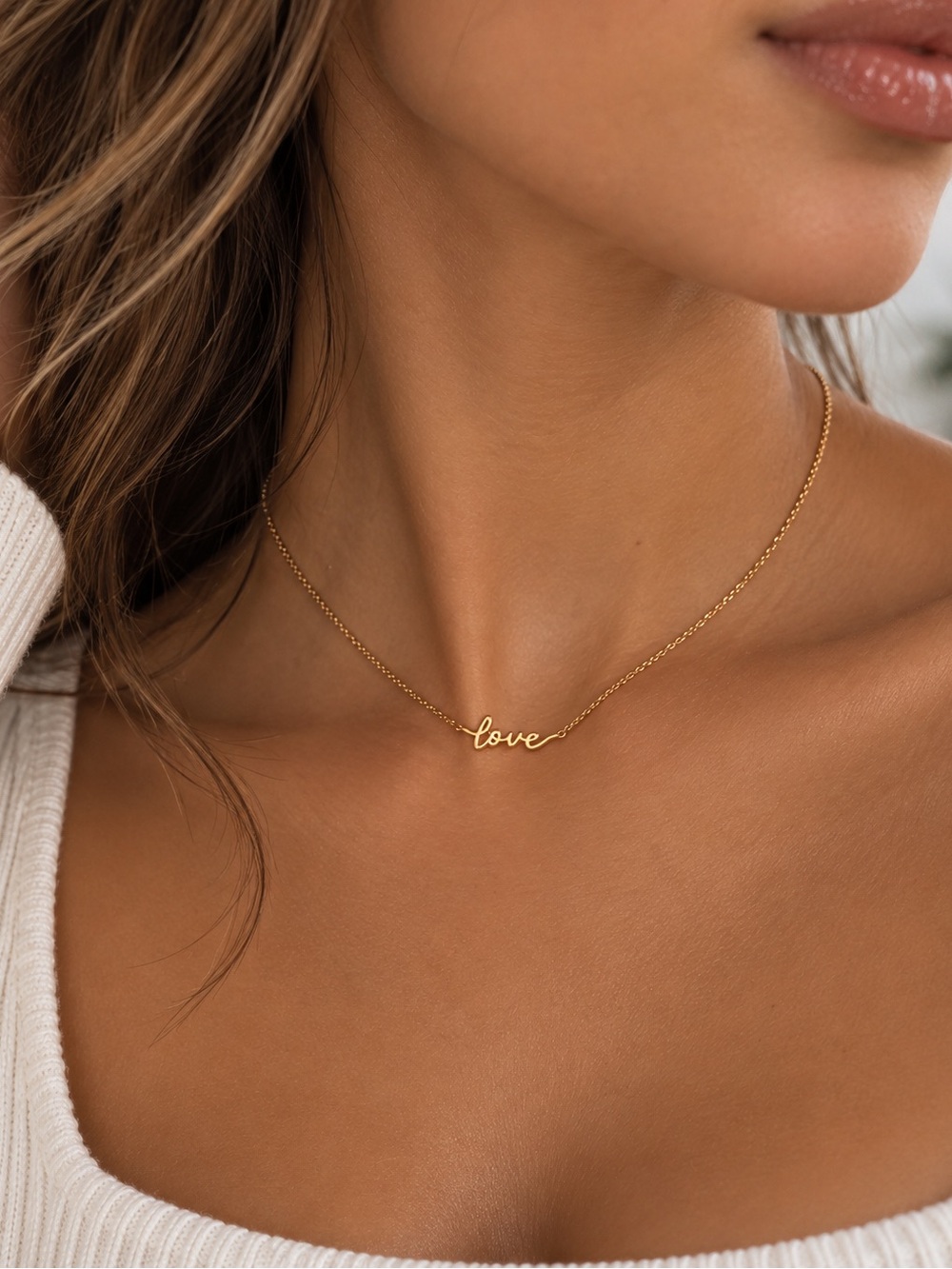 18K Gold Plated “Love” Pendant Necklace